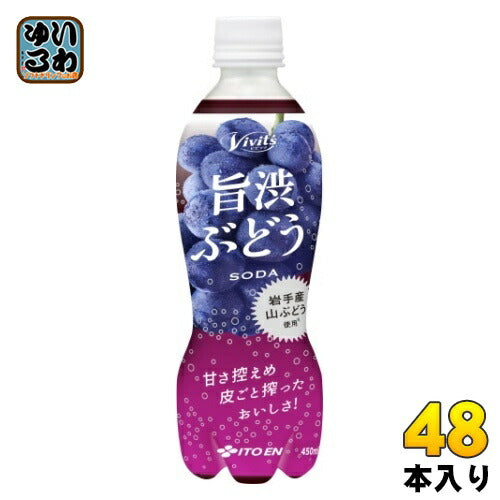 伊藤園 ビビッツ旨渋ぶどうソーダ 450ml ペットボトル 48本 (24本入×2 まとめ買い)