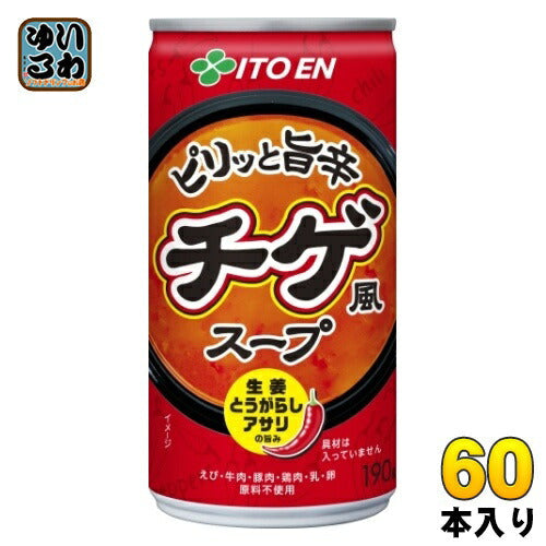 伊藤園 ピリッと旨辛チゲ風スープ 190g 缶 60本 (30本入×2 まとめ買い)