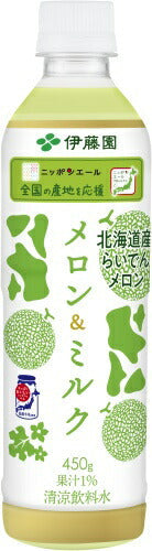 伊藤園 ニッポンエール メロン&ミルク 450g ペットボトル 24本入 果汁飲料 乳飲料 北海道産メロン果汁