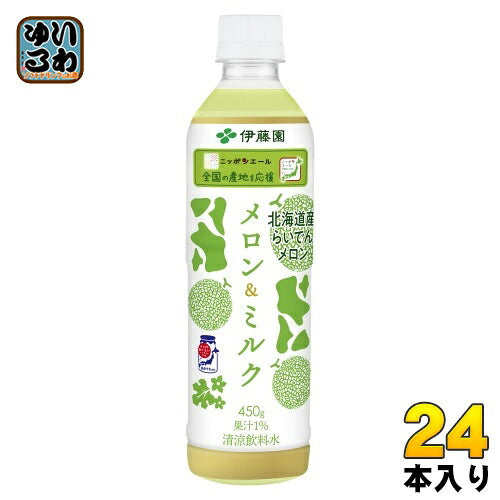 伊藤園 ニッポンエール メロン&ミルク 450g ペットボトル 24本入 果汁飲料 乳飲料 北海道産メロン果汁