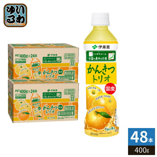 伊藤園 ニッポンエール 国産かんきつトリオ 400g ペットボトル 48本 (24本入×2 まとめ買い) 果汁飲料 温州みかん 河内晩柑 八朔