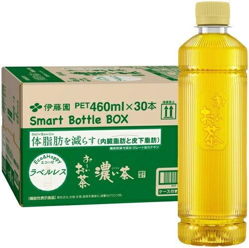 伊藤園 お～いお茶 濃い茶 ラベルレス 460ml ペットボトル 60本 (30本入×2 まとめ買い) おーいお茶 緑茶 機能性表示食品