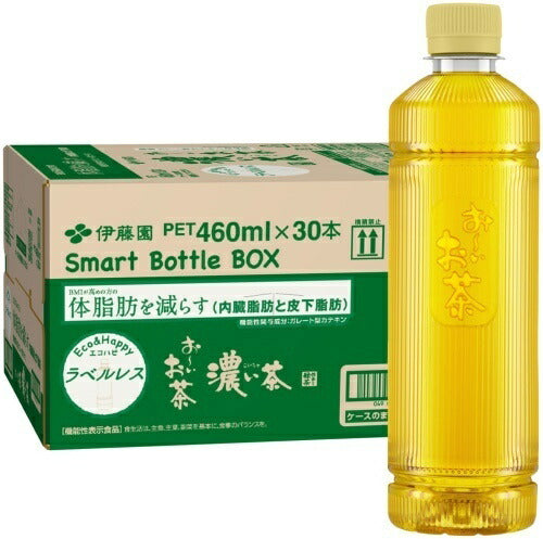 伊藤園 お～いお茶 濃い茶 ラベルレス 460ml ペットボトル 60本 (30本入×2 まとめ買い) おーいお茶 緑茶 機能性表示食品