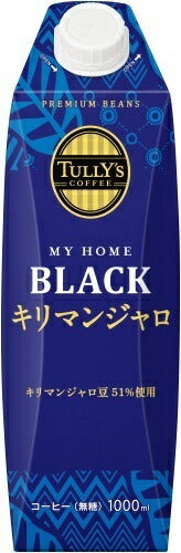 伊藤園 タリーズコーヒー マイホーム ブラック キリマンジャロ 屋根型キャップ付き 1L 紙パック 18本 (6本入×3 まとめ買い) コーヒー飲料 無糖 大容量