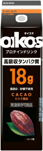 ダノンジャパン オイコス プロテインドリンク 高吸収タンパク質18g カカオ風味 240ml 紙パック 12本入 CACAO 脂肪0 砂糖不使用 常温保存可能