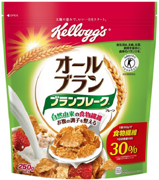 ケロッグ オールブラン ブランフレーク プレーン 250g 12袋入 〔朝食 シリアル 特保 トクホ 特定保健用食品〕