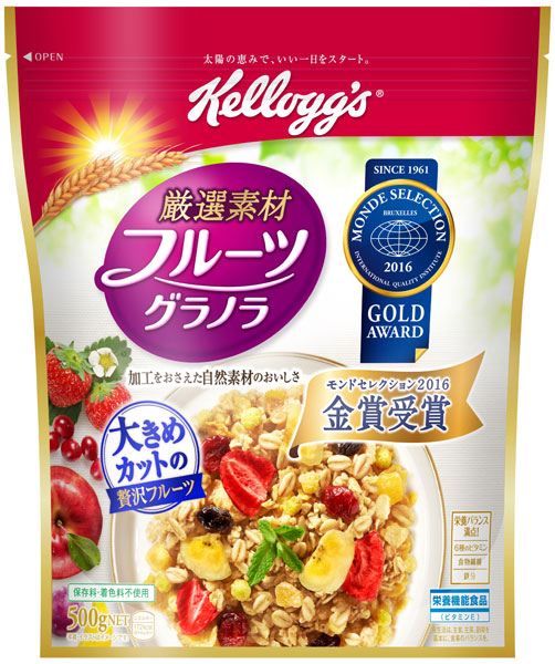 ケロッグ 厳選素材 フルーツグラノラ 徳用袋 500g 12袋入 〔果実 グラノラ 贅沢フルーツ 栄養機能食品 ビタミンE ビタミン 素材そのものの お得サイズ〕