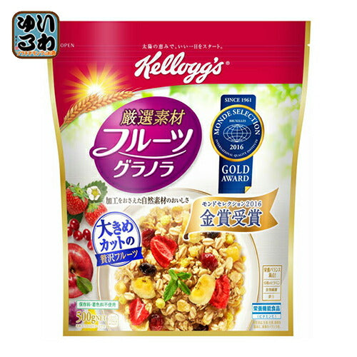 ケロッグ 厳選素材 フルーツグラノラ 徳用袋 500g 12袋入 〔果実 グラノラ 贅沢フルーツ 栄養機能食品 ビタミンE ビタミン 素材そのものの お得サイズ〕