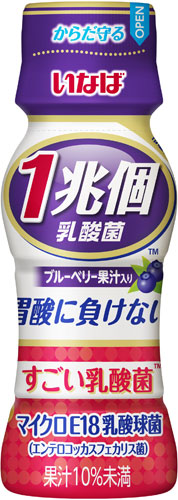 いなば食品 1兆個 すごい乳酸菌ドリンク ブルーベリー果汁入り 65ml ペットボトル 100本 (50本入×2 まとめ買い) 〔乳酸菌飲料〕