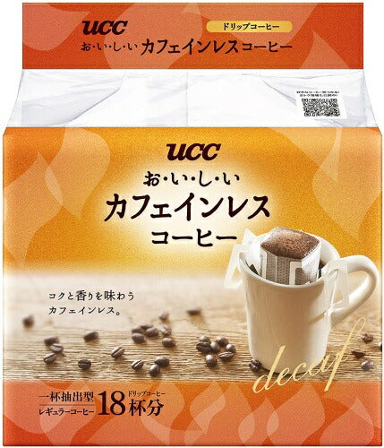 UCC おいしいカフェインレスコーヒー ドリップコーヒー 18P 12袋 (6袋入×2 まとめ買い)