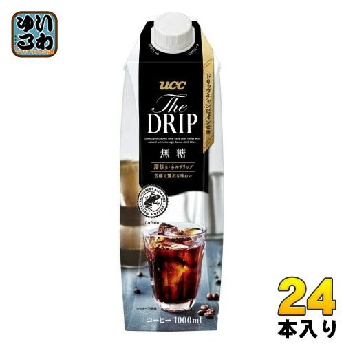 UCC THE DRIP 無糖 1000ml 紙パック 24本 (12本入×2 まとめ買い) 〔コーヒー〕