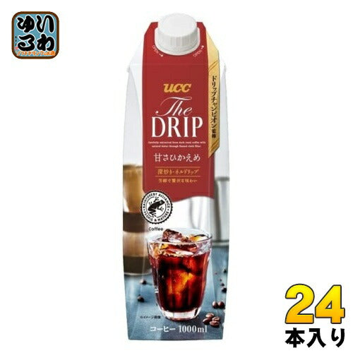 UCC THE DRIP 甘さひかえめ 1000ml 紙パック 24本 (12本入×2 まとめ買い) 〔コーヒー〕