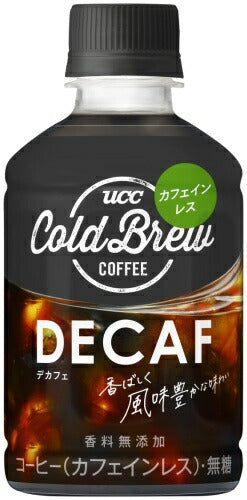 UCC COLD BREW DECAF デカフェ 280ml ペットボトル 72本 (24本入×3 まとめ買い) コーヒー 珈琲 無糖 ブラック カフェインレス