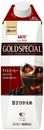 UCC ゴールドスペシャル アイスコーヒー 甘さひかえめ 1L 紙パック 24本 (12本入×2 まとめ買い) 〔珈琲 甘さ控えめ〕