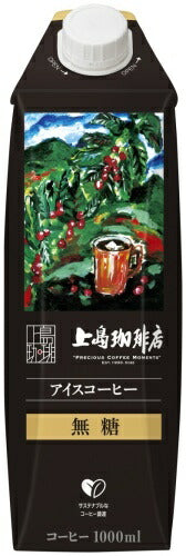 UCC 上島珈琲店 アイスコーヒー 無糖 1L 紙パック 24本 (12本入×2 まとめ買い) 〔ブラック〕