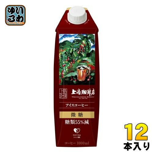 UCC 上島珈琲店 アイスコーヒー 微糖 糖類55%減 1L 紙パック 12本入