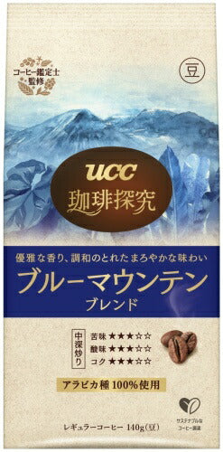 UCC 珈琲探究 炒り豆 ブルーマウンテンブレンド 豆 140g 12袋 (6袋入×2 まとめ買い) コーヒー豆 珈琲 レギュラーコーヒー