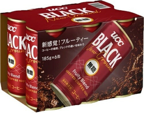 UCC BLACK 無糖 New Ground Fruity Blend 6缶パック版 185g 缶 60本 (30本入×2 まとめ買い) フルーティーブレンド 無糖 缶コーヒー