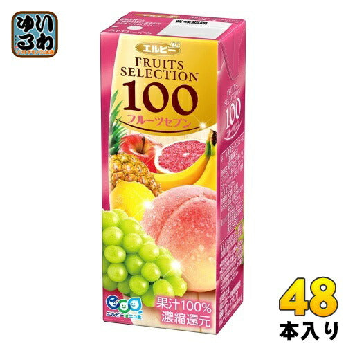 エルビー フルーツセレクション フルーツセブン100 200ml 紙パック 48本 (24本入×2 まとめ買い) フルーツジュース