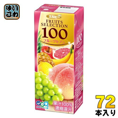 エルビー フルーツセレクション フルーツセブン100 200ml 紙パック 72本 (24本入×3 まとめ買い) フルーツジュース