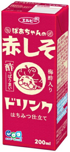 エルビー ばあちゃんの 赤しそドリンク 200ml 紙パック 72本 (24本入×3 まとめ買い) ビネガードリンク 酢飲料 野菜ジュース