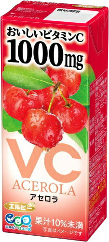 エルビー おいしいビタミンC アセロラ 200ml 紙パック 48本 (24本入×2 まとめ買い) 果汁飲料 VC