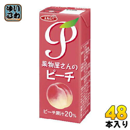 エルビー 果物屋さんのピーチ 200ml 紙パック 48本 (24本入×2 まとめ買い) 〔果汁飲料〕