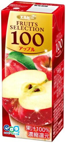 エルビー フルーツセレクション アップル100 200ml 紙パック 24本入 りんごジュース リンゴ 〔果汁飲料〕