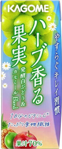 カゴメ ハーブ香る果実 発酵白ぶどう&カモミールBlend 195ml 紙パック 24本入