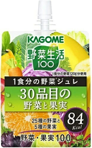 カゴメ 野菜生活100 1食分の野菜ジュレ 30品目の野菜と果実 180g パウチ 60個 (30個入×2 まとめ買い) ゼリー飲料 野菜ミックス