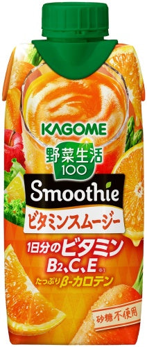 カゴメ 野菜生活100 スムージー ビタミンスムージー 330ml 紙パック 24本 (12本入×2 まとめ買い) 野菜ジュース Smoothie ビタミン 砂糖不使用
