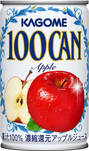 カゴメ 100CAN アップル 160g 缶 60本 (30本入×2 まとめ買い) 〔リンゴジュース アップルジュース〕