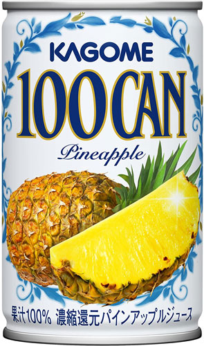 カゴメ 100CAN パインアップル 160g 缶 60本 (30本入×2 まとめ買い) 〔パインアップルジュース パイナップルジュース〕
