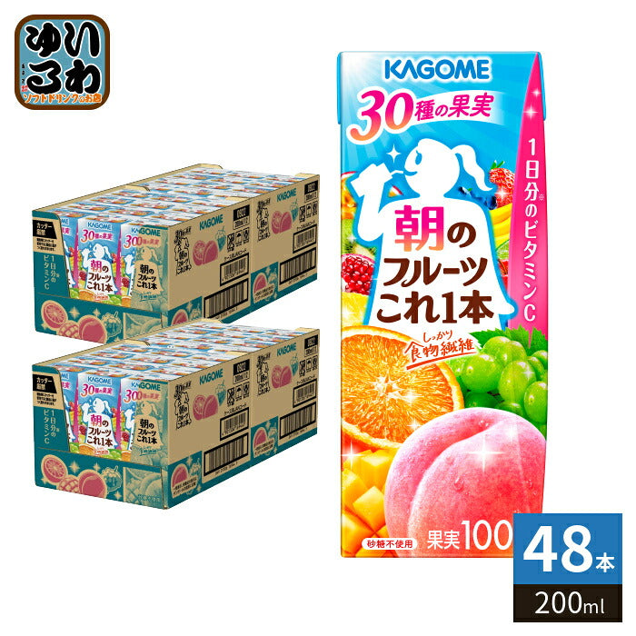 カゴメ 朝のフルーツこれ一本 200ml 紙パック 48本 (24本入×2 まとめ買い) これ1本 フルーツジュース 果汁飲料 砂糖不使用