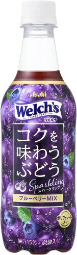 アサヒ Welch's ウェルチ コクを味わうぶどう スパークリング 450ml ペットボトル 48本 (24本入×2 まとめ買い) 炭酸飲料 ブルーベリーミックス