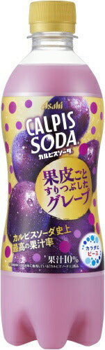 アサヒ カルピスソーダ 果皮ごとすりつぶしたグレープ 500ml ペットボトル 48本 (24本入×2 まとめ買い)