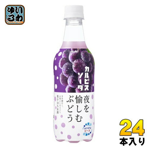アサヒ カルピス カルピスソーダ 夜を愉しむぶどう 450ml ペットボトル 24本入 乳性炭酸飲料 乳酸菌飲料 ぶどう