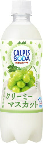 アサヒ カルピス カルピスソーダ クリーミーマスカット 500ml ペットボトル 48本 (24本入×2 まとめ買い) 炭酸飲料 乳性炭酸飲料