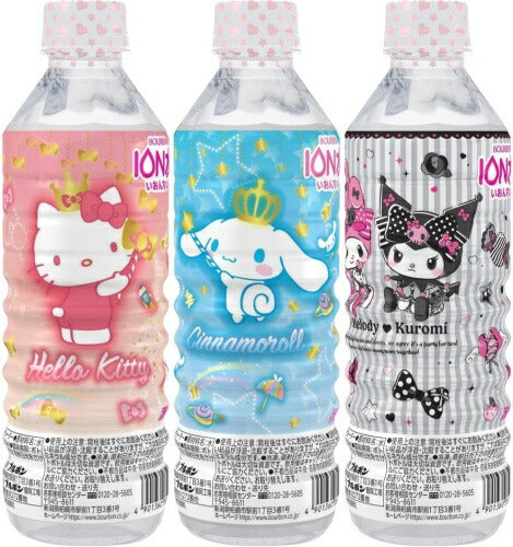 ブルボン サンリオキャラクター イオン水 500ml ペットボトル 24本入 ミネラルウォーター 水 軟水 サンリオ シナモロール ハローキティ マイメロディ クロミ