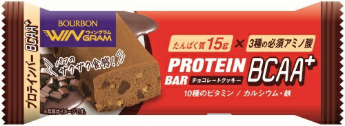 ブルボン プロテインバー BCAA+ チョコレートクッキー 54本 (9本入×6 まとめ買い) 栄養調整食品 お菓子 小腹 手軽