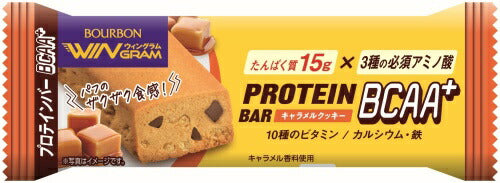 ブルボン プロテインバー BCAA+ キャラメルクッキー 54本 (9本入×6 まとめ買い) 栄養調整食品 お菓子 小腹 手軽