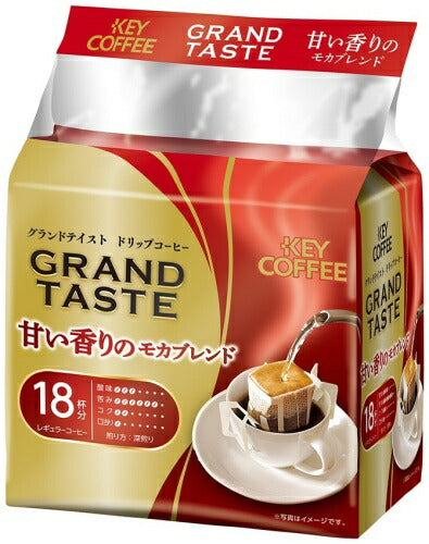 キーコーヒー ドリップバッグ グランドテイスト 甘い香りのモカブレンド 18杯分 24袋 (6袋入×4 まとめ買い) 〔コーヒー〕