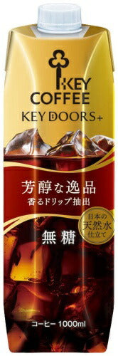 キーコーヒー キードアーズプラス リキッドコーヒー 無糖 テトラプリズマ 1000ml 紙パック 6本入 KEY DOORS+ コーヒー飲料 ドリップ抽出