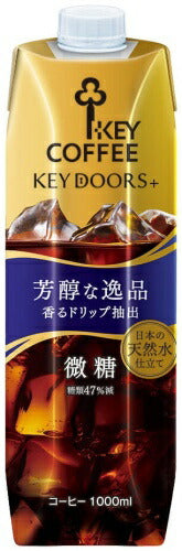 キーコーヒー キードアーズプラス リキッドコーヒー 微糖 テトラプリズマ 1000ml 紙パック 6本入 KEY DOORS+ コーヒー飲料 ドリップ抽出
