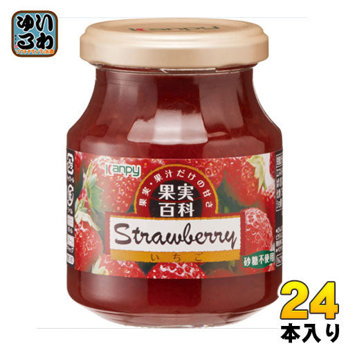 カンピー 果実百科いちご 190g 瓶 24本 (12本入×2 まとめ買い) 〔フルーツスプレッド 砂糖不使用 ジャム イチゴ 苺 ヘルシー〕