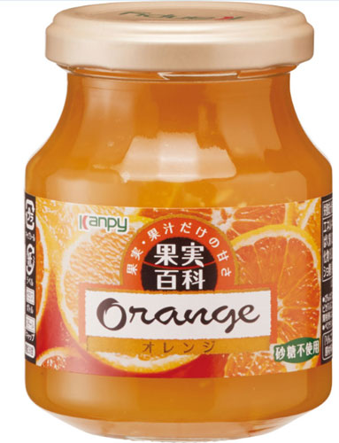 カンピー 果実百科オレンジ 190g 瓶 12本入 〔フルーツスプレッド 砂糖不使用 ジャム みかん 蜜柑〕
