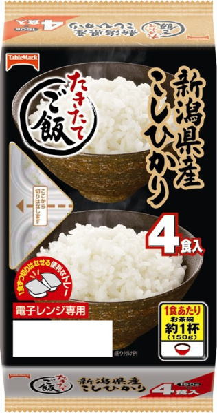 テーブルマーク たきたてご飯 新潟県産こしひかり(分割) 150g×4食 8袋入 〔ごはん　コシヒカリ　インスタント レトルトご飯　炊きたてご飯　たきたてご飯　炊きたてごはん　たきたてごはん　〕