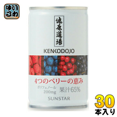 サンスター 健康道場 4つのベリーの恵み 160g 缶 30本入 ポリフェノール 缶ジュース 果汁飲料