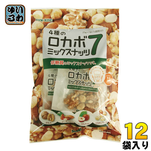 正栄食品 4種のロカボミックスナッツ7 175g(25g×7袋) 12袋入 〔スイーツ・菓子〕