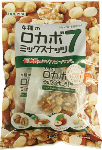 正栄食品 4種のロカボミックスナッツ7 175g(25g×7袋) 12袋入 〔スイーツ・菓子〕